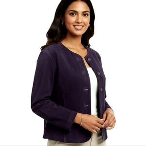 Pendleton Vintage Suede Leather Jacket Purple Button Front Sz Large